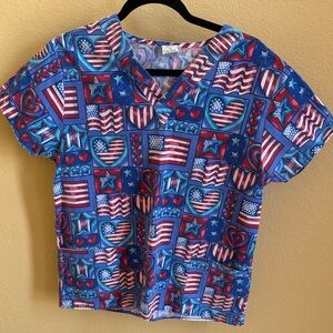 Patriotic Scrub Top